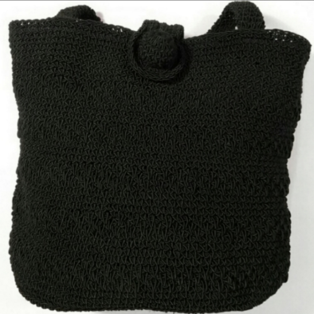 Small black bucket bag
